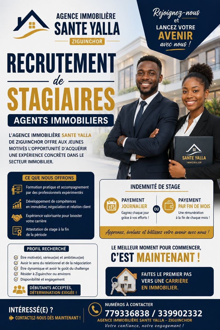 Recrutement stagiaires agents immobiliers